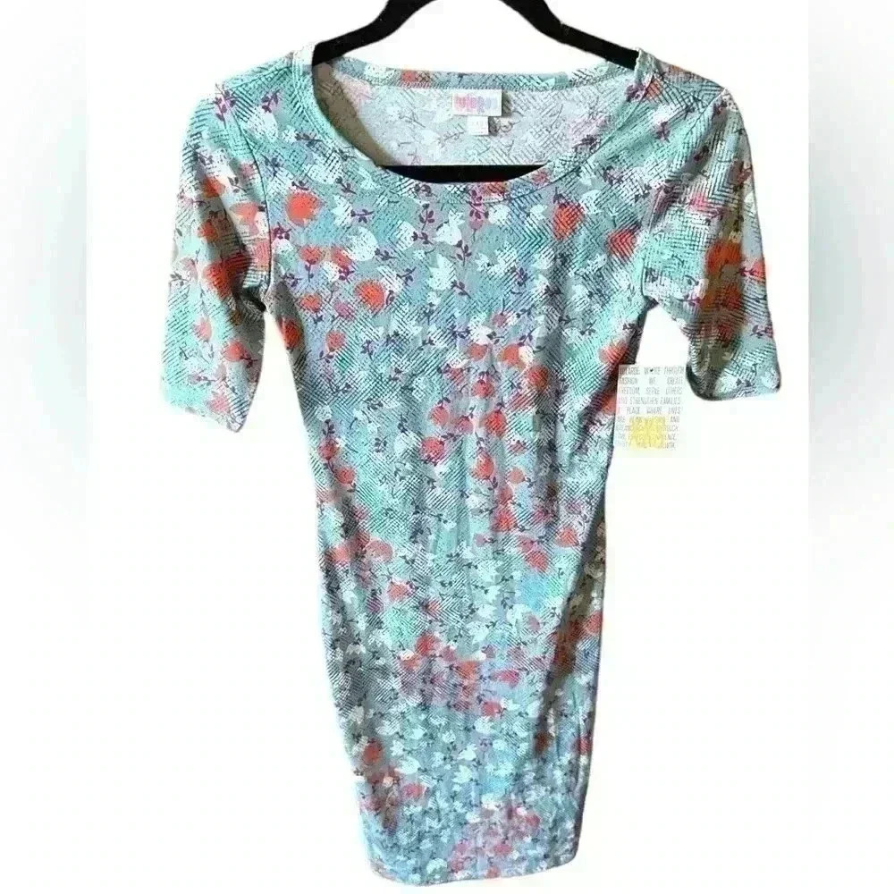 Lularoe Xxs mint & coral floral Julia pencil dress. NWT. Great Summer print!